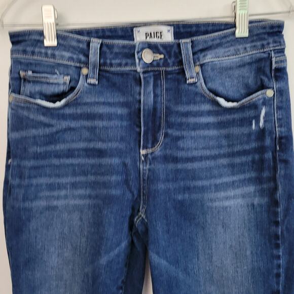 Paige Verdugo Ankle Jeans Queenie Destructed Mid Rise Torn Knee Women 28 - Picture 5 of 13
